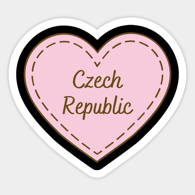 I Love Czech Republic Simple Heart Design Sticker by Word Minimalism